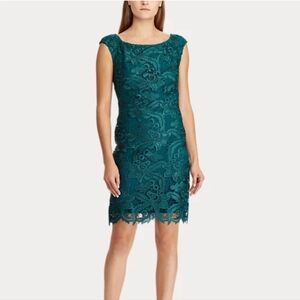 Ralph Lauren lace cap sleeve sheath dress